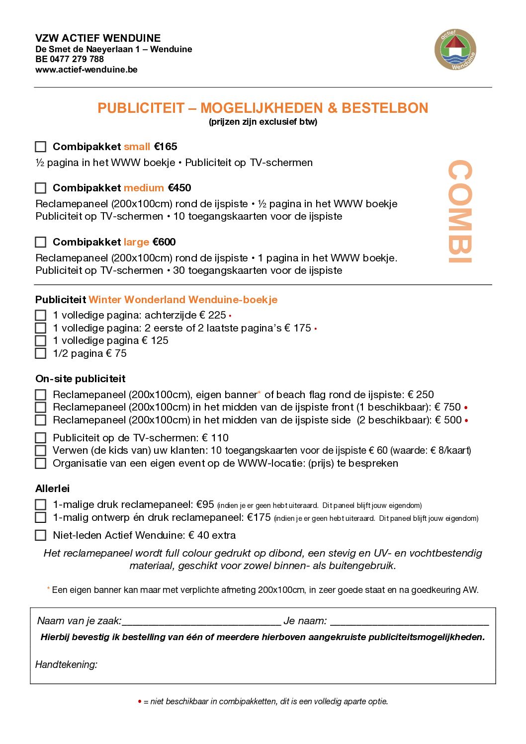 Bestelbon publiciteit